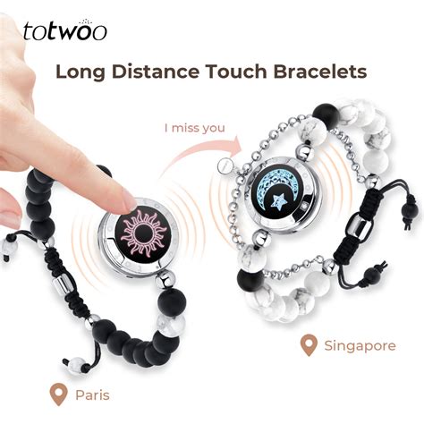 the couple bracelets that vibrate when touched|bracelet touch other person feels.